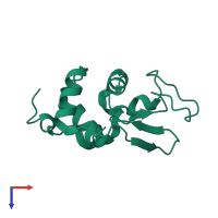 PDB entry 1ior coloured by chain, top view.