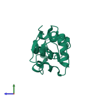 PDB entry 1ios coloured by chain, side view.