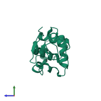 PDB entry 1iot coloured by chain, side view.