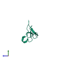 Monomeric assembly 1 of PDB entry 1iox coloured by chemically distinct molecules, side view.