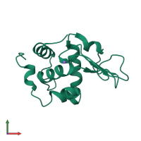 PDB entry 1ip1 coloured by chain, front view.