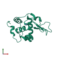 PDB entry 1ip4 coloured by chain, front view.