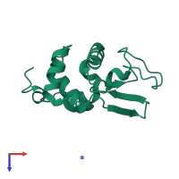 PDB entry 1ip4 coloured by chain, top view.