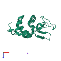 PDB entry 1ip5 coloured by chain, top view.