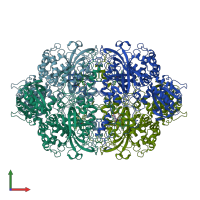 PDB entry 1iph coloured by chain, front view.