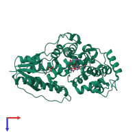 PDB entry 1iqr coloured by chain, top view.