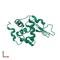 PDB entry 1ir7 coloured by chain, front view.