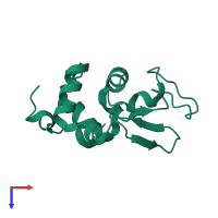 PDB entry 1ir7 coloured by chain, top view.