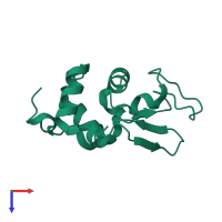 PDB entry 1ir8 coloured by chain, top view.