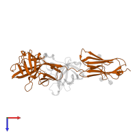 Interleukin-1 receptor type 1, soluble form in PDB entry 1ira, assembly 1, top view.