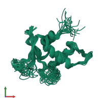 PDB entry 1irg coloured by chain, ensemble of 20 models, front view.