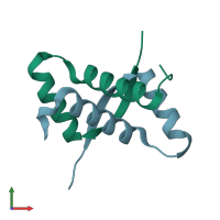 PDB entry 1irq coloured by chain, front view.