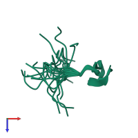 PDB entry 1irr coloured by chain, ensemble of 20 models, top view.