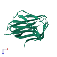 PDB entry 1is5 coloured by chain, top view.