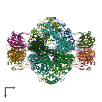 PDB entry 1is8 coloured by chain, top view.