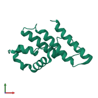 PDB entry 1it5 coloured by chain, front view.