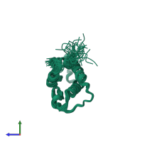 PDB entry 1iti coloured by chain, ensemble of 31 models, side view.