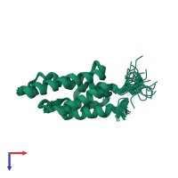 PDB entry 1iti coloured by chain, ensemble of 31 models, top view.