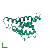 PDB entry 1itl coloured by chain, front view.