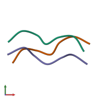 PDB entry 1itt coloured by chain, front view.