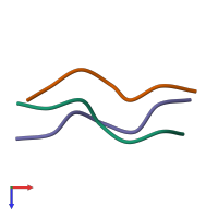 PDB entry 1itt coloured by chain, top view.