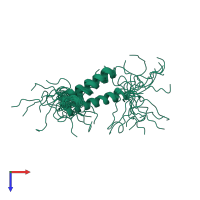 PDB entry 1iur coloured by chain, ensemble of 20 models, top view.