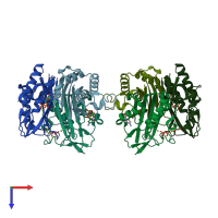 PDB entry 1iv2 coloured by chain, top view.