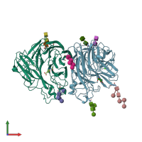 PDB entry 1ivc coloured by chain, front view.