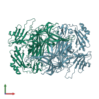 PDB entry 1ivv coloured by chain, front view.