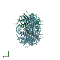 PDB entry 1ivv coloured by chain, side view.