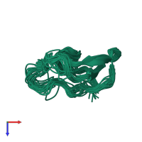 PDB entry 1iw4 coloured by chain, ensemble of 20 models, top view.