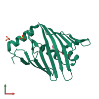 PDB entry 1iwn coloured by chain, front view.