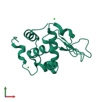 PDB entry 1iwv coloured by chain, front view.