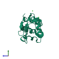PDB entry 1iwv coloured by chain, side view.