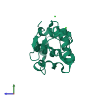 PDB entry 1iww coloured by chain, side view.