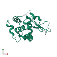 PDB entry 1iwx coloured by chain, front view.