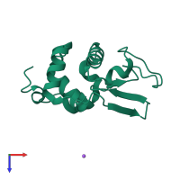 PDB entry 1ix0 coloured by chain, top view.