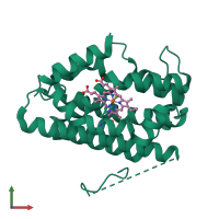 PDB entry 1ix3 coloured by chain, front view.