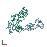 PDB entry 1ixc coloured by chain, front view.