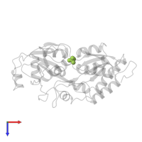 PHOSPHATE ION in PDB entry 1ixg, assembly 1, top view.