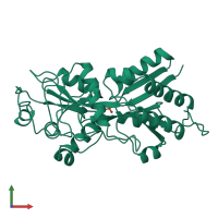 PDB entry 1ixh coloured by chain, front view.