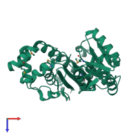 PDB entry 1ixk coloured by chain, top view.