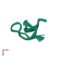 PDB entry 1ixt coloured by chain, ensemble of 20 models, top view.