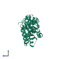 PDB entry 1ixz coloured by chain, side view.
