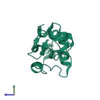 PDB entry 1iy3 coloured by chain, side view.