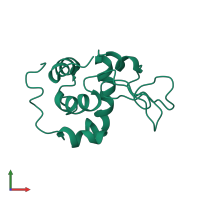 Monomeric assembly 1 of PDB entry 1iy4 coloured by chemically distinct molecules, front view.