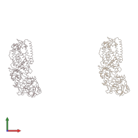 PDB entry 1iyw coloured by chain, front view.