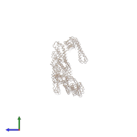 PDB entry 1iyw coloured by chain, side view.