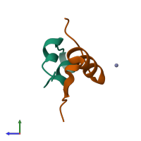 Hetero dimeric assembly 1 of PDB entry 1izb coloured by chemically distinct molecules, side view.
