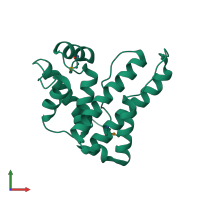 PDB entry 1izm coloured by chain, front view.